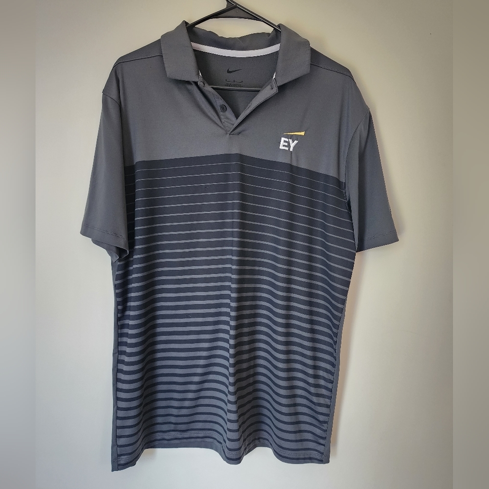Nike, men's M, golf shirt, gray